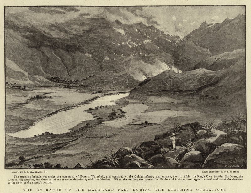 Fırtına Harekatı Sırasında Malakand Geçidi Girişi by Charles J. Staniland