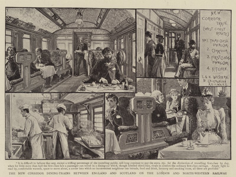 Londra ve Kuzey-Batı Demiryolunda İngiltere ve İskoçya arasındaki Yeni Koridor Yemekli Trenler by Charles J. Staniland