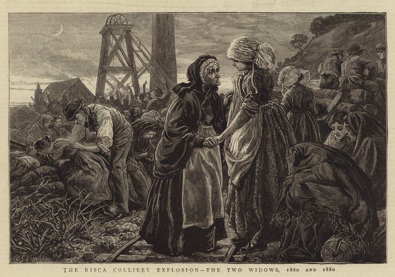 Risca Colliery Patlaması, İki Dul, 1860 ve 1880 by Charles J. Staniland