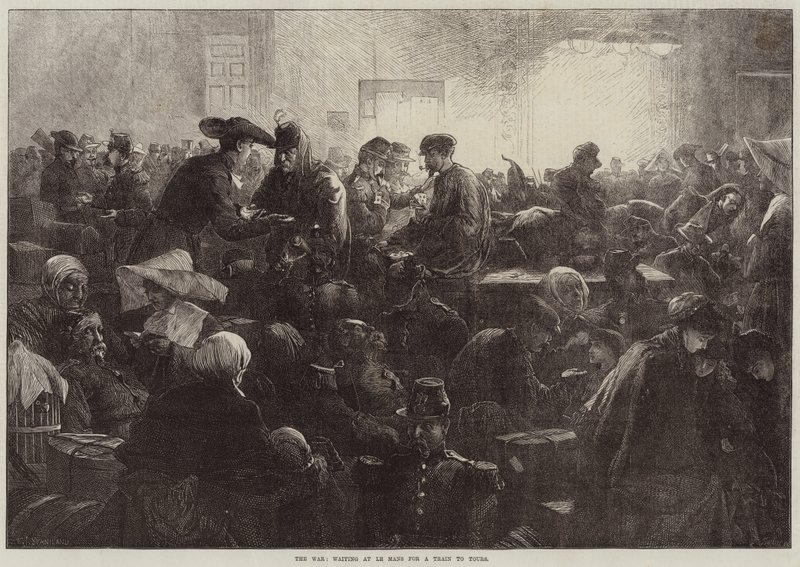 Savaş, Le Mans'ta Tours'a Giden Tren Bekliyor by Charles J. Staniland