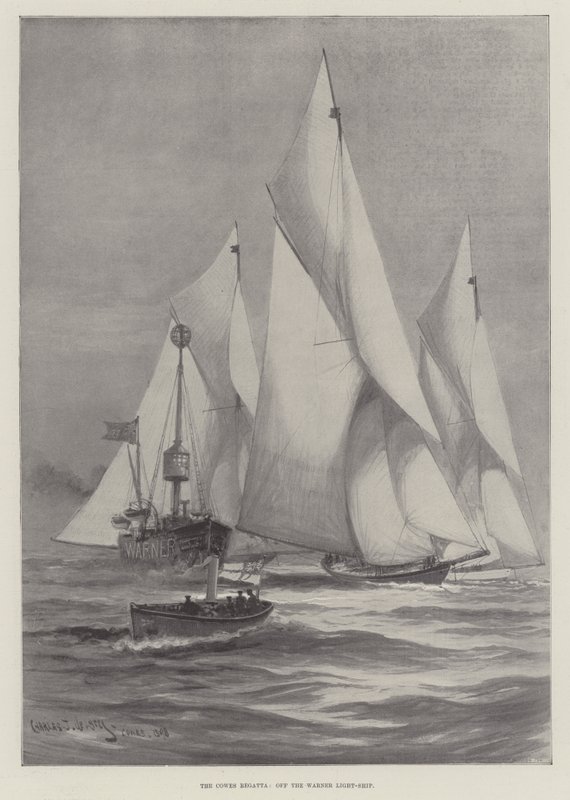 Cowes Regatta, Warner Hafif Gemisinden by Charles John de Lacy