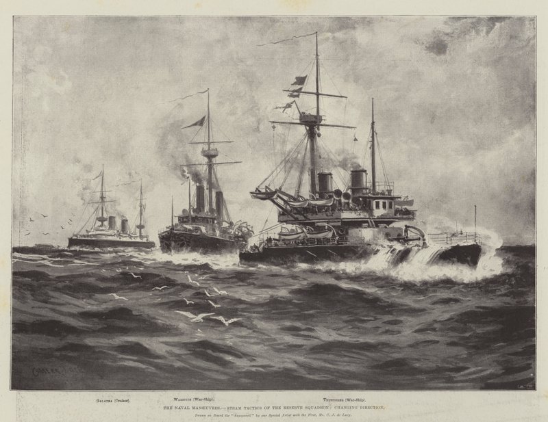 Deniz Manevraları, Yedek Filonun Buhar Taktikleri, Yön Değiştiriyor by Charles John de Lacy