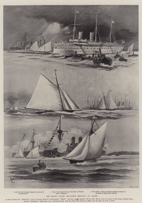 Cowes Kraliyet Yat Filosu Regatta by Charles John de Lacy