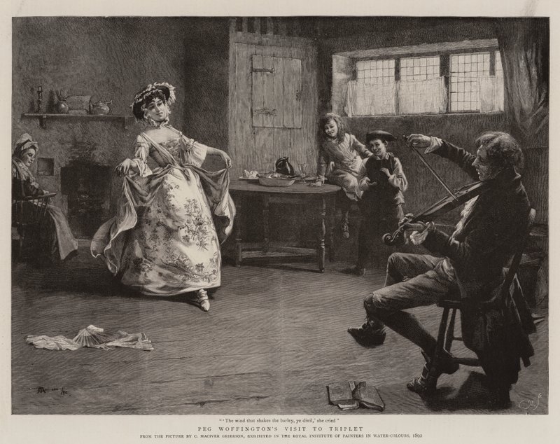 Peg Woffington'un Triplet Ziyareti by Charles MacIvor or MacIver Grierson