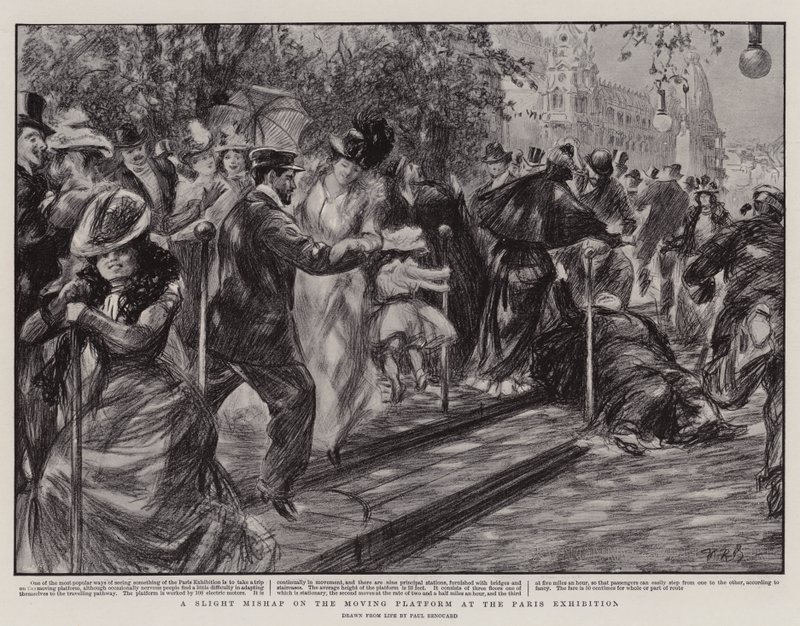 Paris Fuarında Hareketli Platformda Küçük Bir Aksilik by Charles Paul Renouard