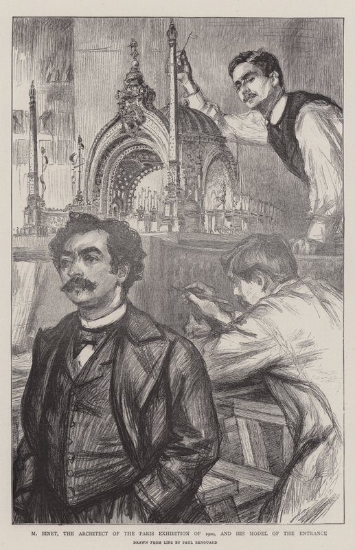 1900 Paris Sergisinin Mimarı M Binet ve Giriş Modeli by Charles Paul Renouard