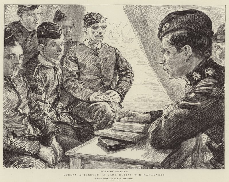 Manevralar Sırasında Pazar Öğleden Sonra Kampta by Charles Paul Renouard