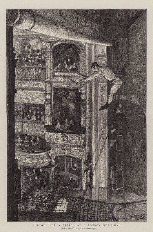 Jimnastikçi, Londra Müzik Salonunda Bir Eskiz by Charles Paul Renouard