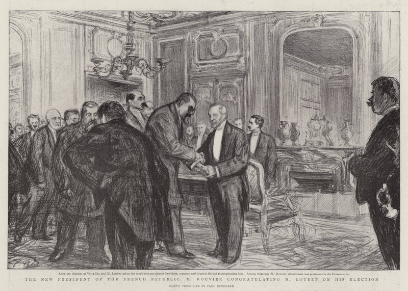 Fransa Cumhuriyeti'nin Yeni Cumhurbaşkanı M Rouvier, M Loubet'i Seçimlerinden Dolayı Kutluyor by Charles Paul Renouard