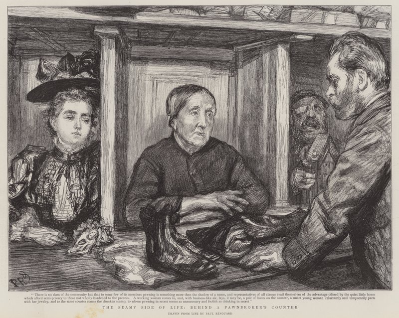 Bir tefecinin tezgahının arkasındaki hayatın çirkin yüzü by Charles Paul Renouard
