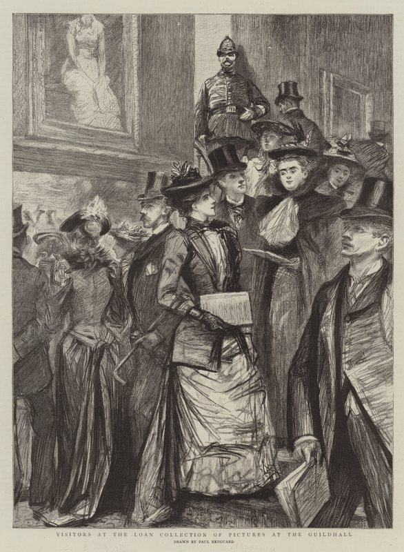 Guildhall'daki Kredi Koleksiyonu'ndaki Ziyaretçiler by Charles Paul Renouard