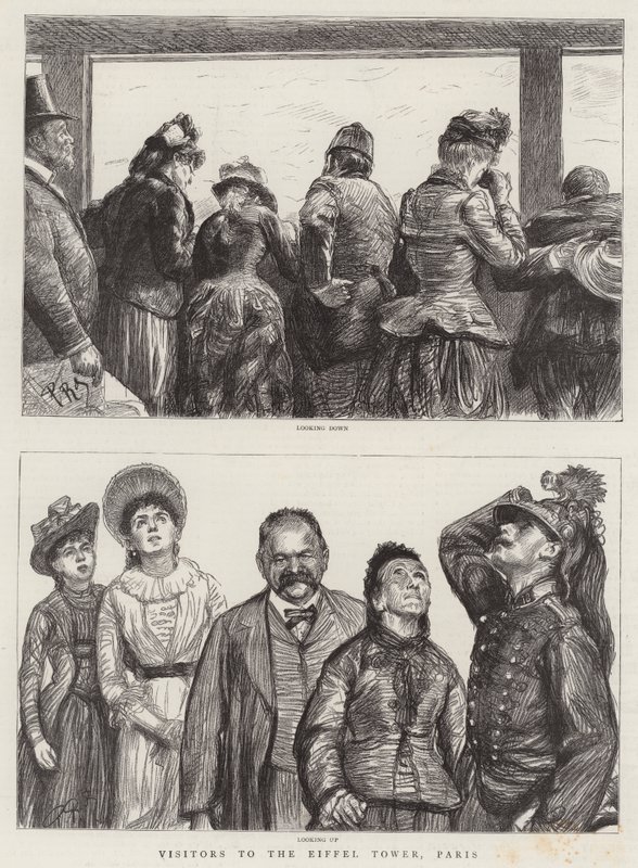 Eyfel Kulesi, Paris ziyaretçileri by Charles Paul Renouard