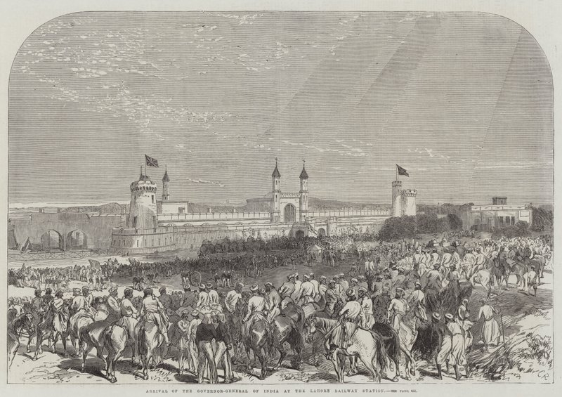 Hindistan Genel Valisinin Lahor Tren İstasyonuna Gelişi by Sir John Charles Robinson