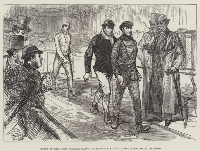 Cumartesi günü Islington Tarım Salonunda Büyük Yürüyüş Maçı Bitirdi by Sir John Charles Robinson