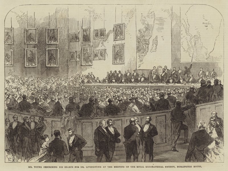 Bay Young, Burlington House Kraliyet Coğrafya Derneği Toplantısında Dr. by Sir John Charles Robinson