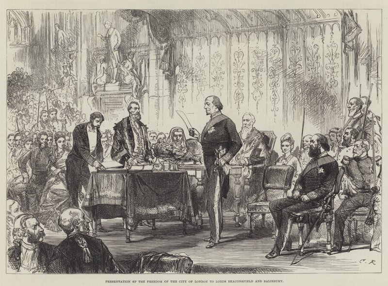 Londra Şehri Özgürlüğünün Lords Beaconsfield ve Salisbury