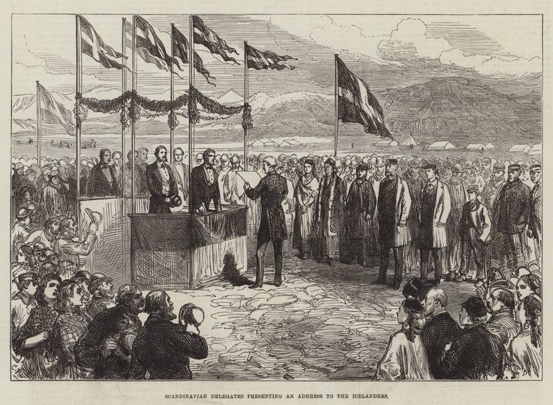 İzlandalılara Bir Adres Sunan İskandinav Delegeler by Sir John Charles Robinson