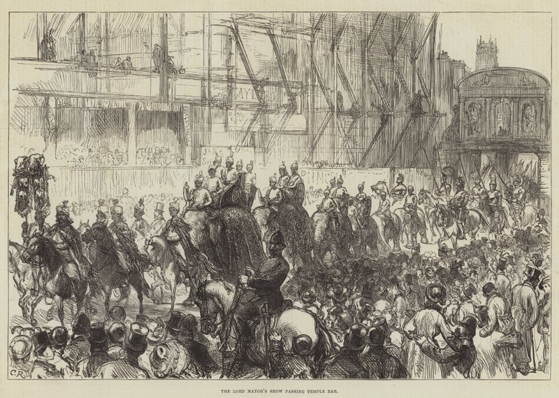 Temple Bar'ı geçen Lord Mayor's Show by Sir John Charles Robinson