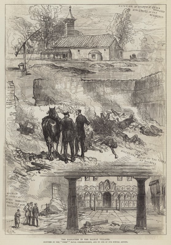 Balkan Köylerindeki Katliamlar by Sir John Charles Robinson
