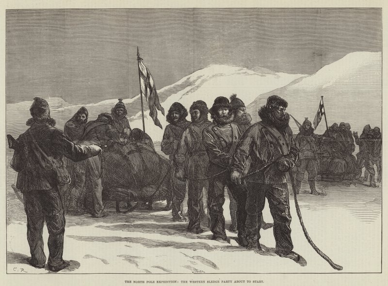 The North Pole Expedition, the Western Sledge Party about to start  by Sir John Charles Robinson