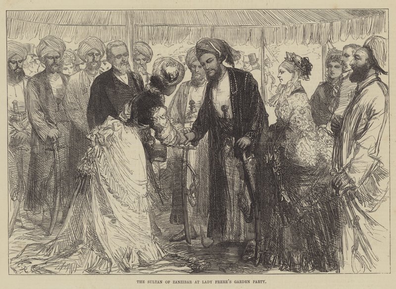 Zanzibar Sultanı Lady Frere'nin Bahçe Partisi'nde by Sir John Charles Robinson