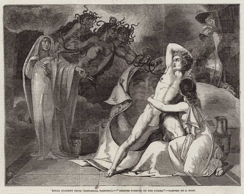 Kraliyet Akademisi Ödülü (Tarihi Resim), Furies tarafından takip edilen Orestes by Charles Rolt
