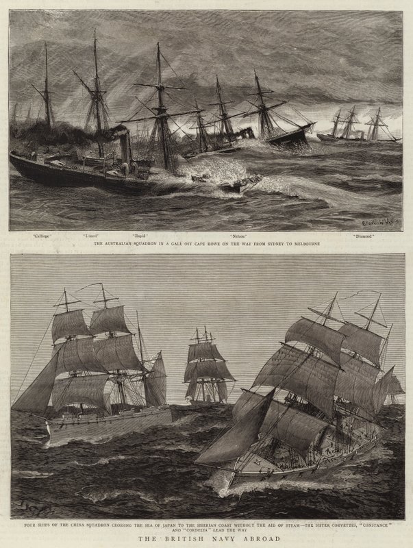 İngiliz Donanması Yurtdışında by Charles William Wyllie