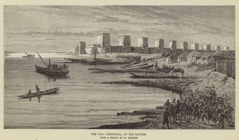 Savaş, Semendria, Tuna Nehri üzerinde by Charles Yriarte