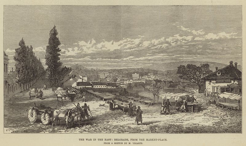 Doğuda Savaş, Belgrad, Pazar Yerinden by Charles Yriarte