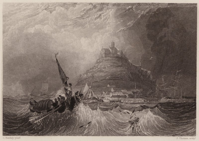 Aziz Michael Dağı, Cornwall (gravür) by Charles (after) Bentley