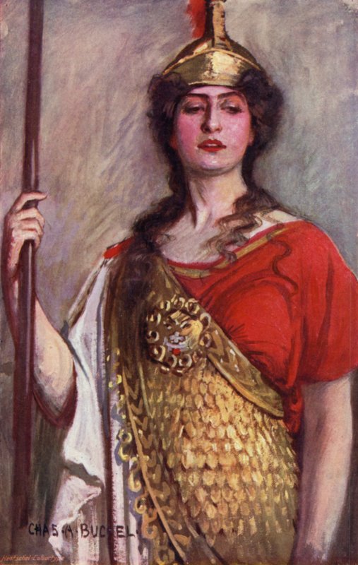 Pallas Athene, Bayan Constance Collier (renkli taş) by Charles A. Buchel