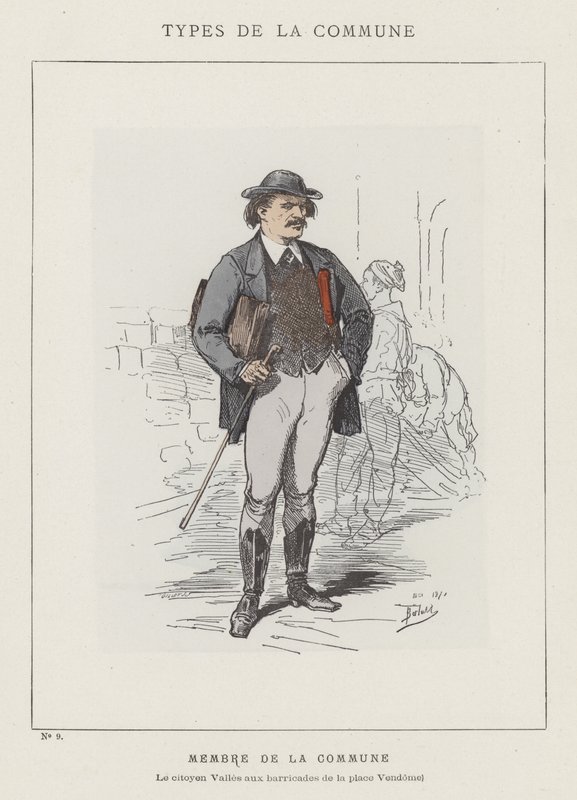 Belediye Üyesi Vatandaş Valles, Place Vendome barikatlarında by Charles Albert d Arnoux Bertall