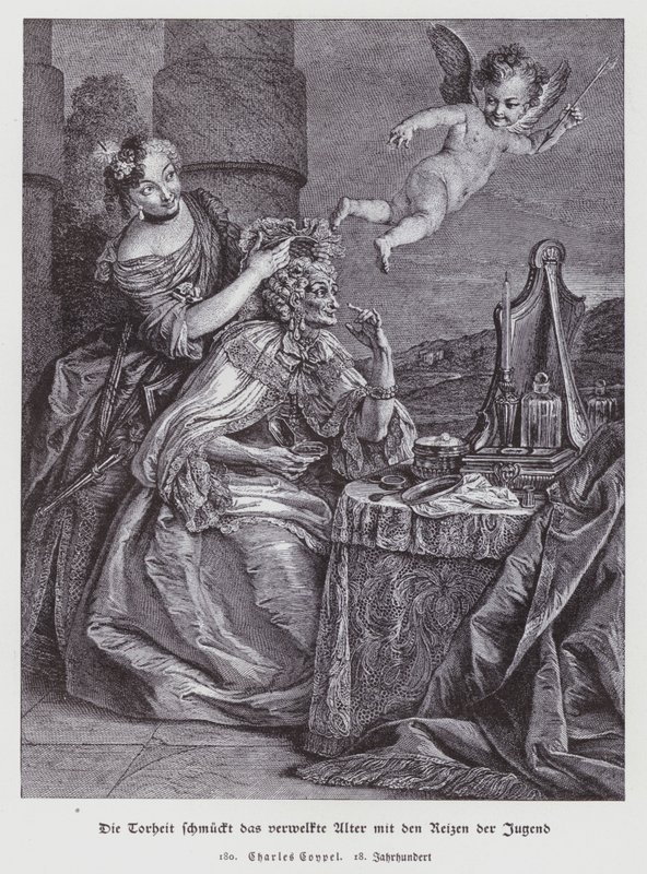 Delilik, Solmuş Yaşlılığı Gençliğin Süsleriyle Süsler by Charles Antoine (after) Coypel