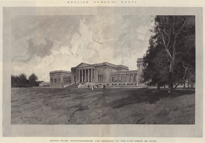 İngiliz Evleri, Stowe Evi, Buckinghamshire, Geç Comte de Paris'in Konutu by Charles Auguste Loye