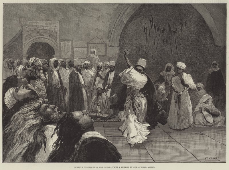 ಓಲ್ಡ್ ಕೈರೋ ಟರ್ಕಿಯಲ್ಲಿ ಹೌಲಿಂಗ್ ಡರ್ವಿಶ್ by Charles Auguste Loye