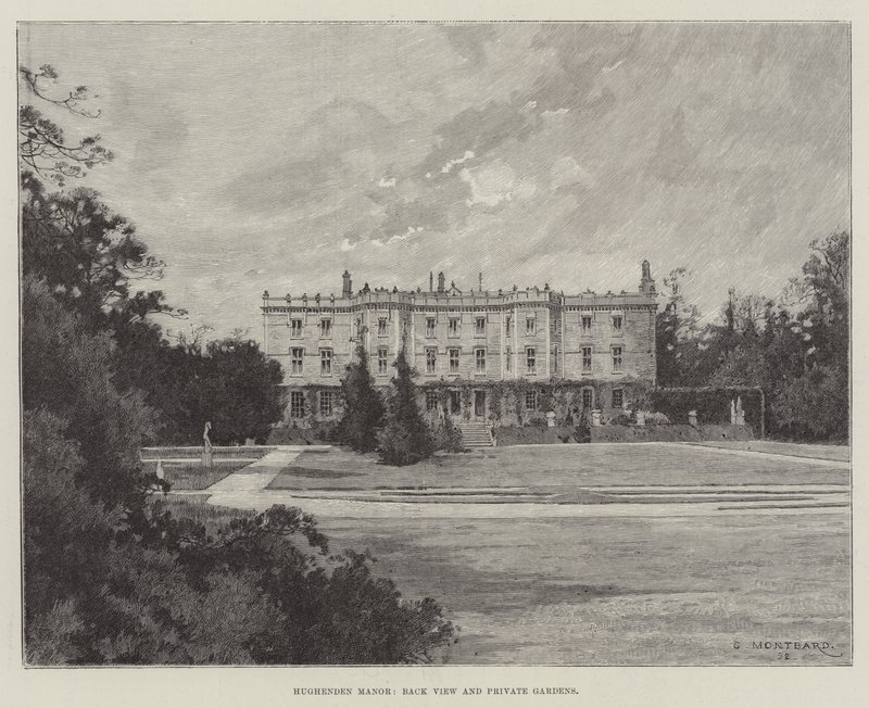 Hughenden Manor, Back View and Private Gardens  by Charles Auguste Loye