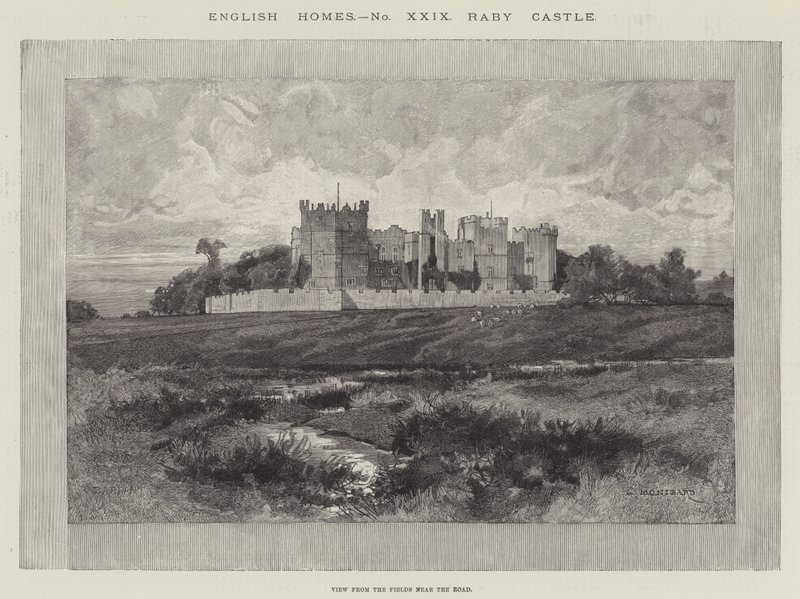 Raby Kalesi, Yola Yakın Tarlalardan Görünüm by Charles Auguste Loye