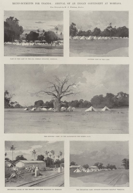 Uganda için Takviyeler, Bir Hint Birliğinin Mombasa'ya Gelişi by Charles Auguste Loye