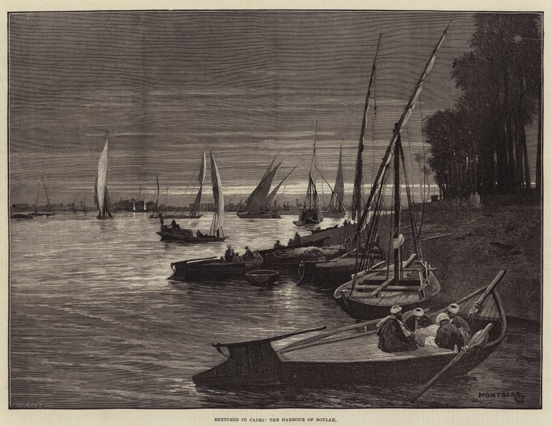 Kahire'deki Eskizler, Boulak Limanı by Charles Auguste Loye