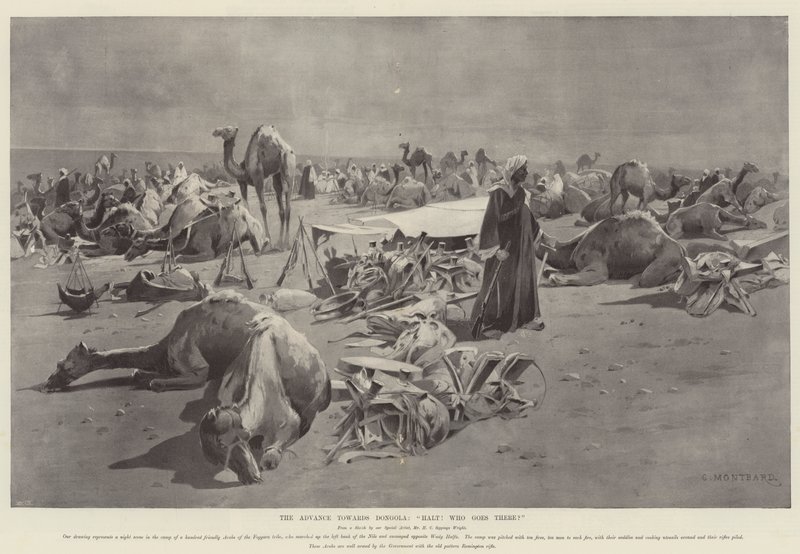 Dongola'ya Doğru İlerleme, Dur! Oraya kim gider by Charles Auguste Loye