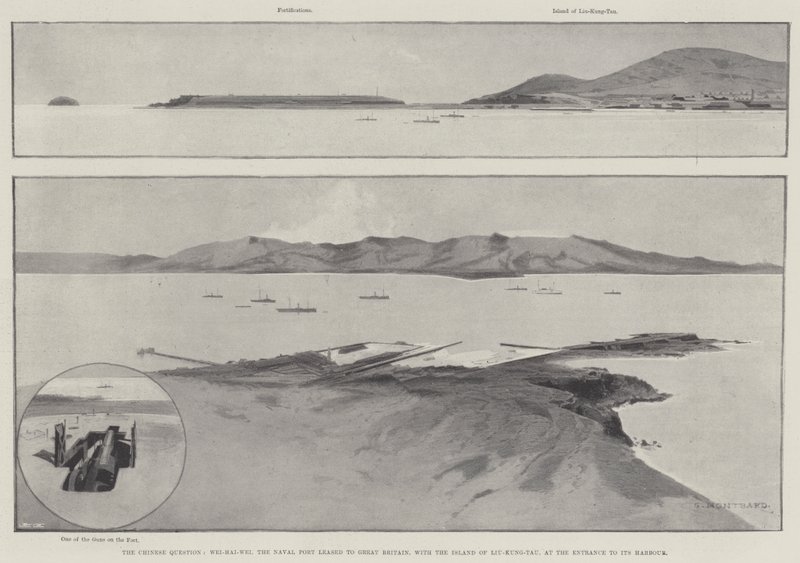 The Chinese Question, Wei-Hai-Wei, the Naval Port leased to Great Britain with the Island of Liu-Kung-Tau, at the Entrance to its Harbour  by Charles Auguste Loye