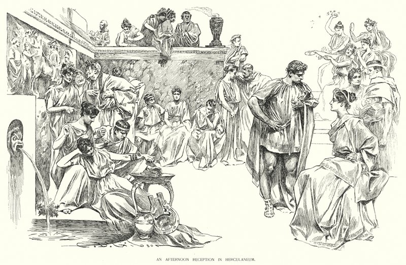 Herculaneum'da (lito) bir öğleden sonra resepsiyonu by Charles Dana Gibson