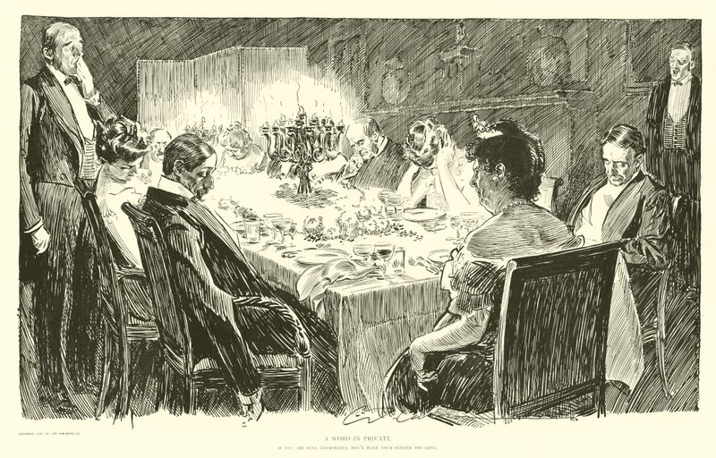 akşam yemeğini çok uzun yeme by Charles Dana Gibson