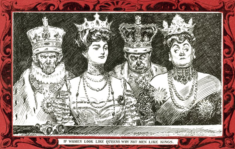 Kadınlar kraliçelere benziyorsa, erkekler neden kralları sevmez (renkli taş) by Charles Dana Gibson