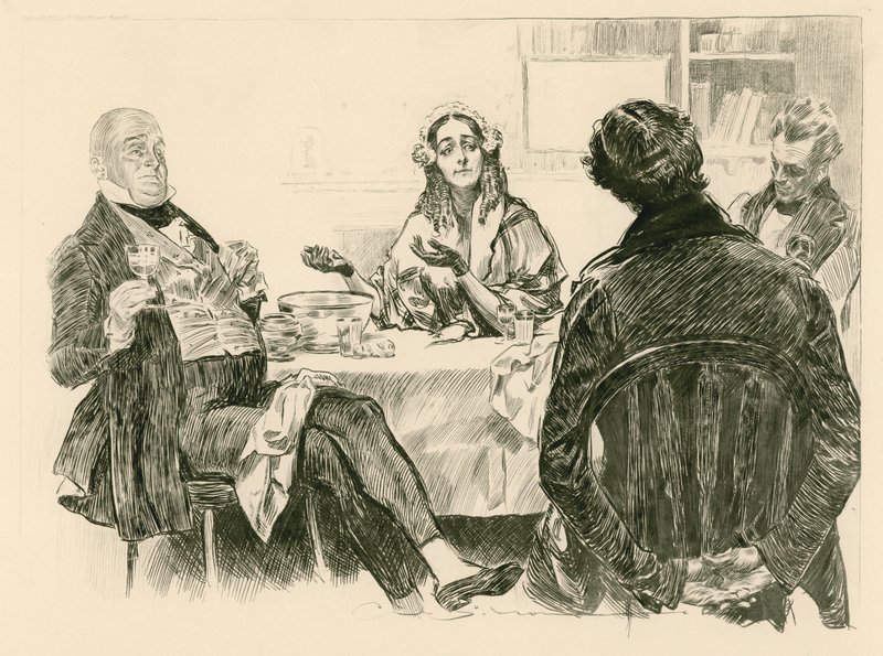 Bay ve Bayan Micawber, David Copperfield ve Traddles by Charles Dana Gibson