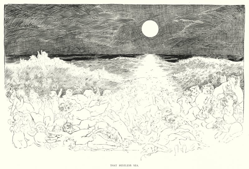 O huzursuz deniz (lito) by Charles Dana Gibson