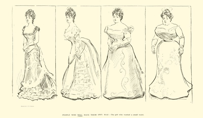 İnce bel (lito) isteyen kız by Charles Dana Gibson