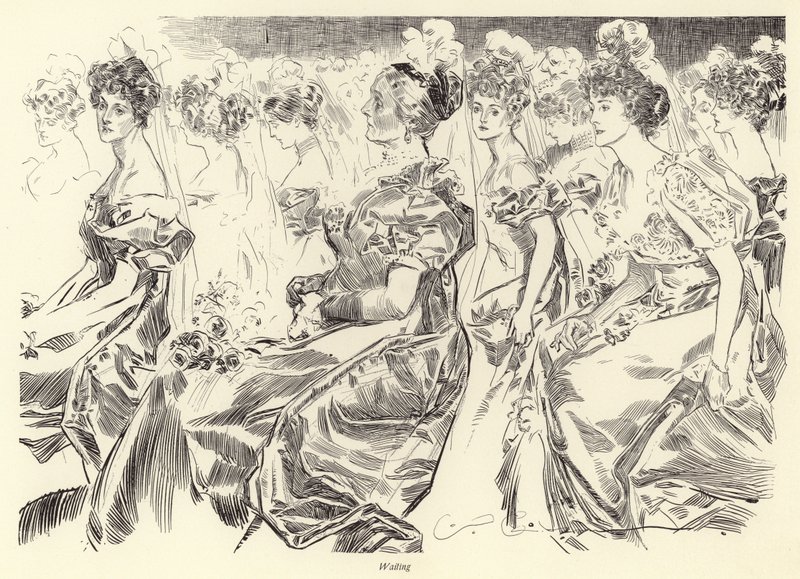 Bir çizim odası için bekliyorum by Charles Dana Gibson