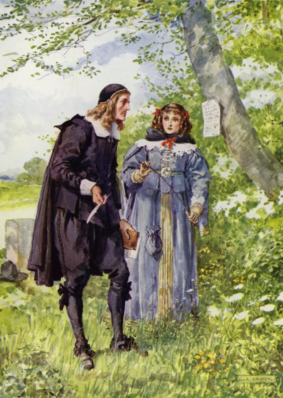 George Herbert, Bemerton yolunda (renkli taş) by Charles Edmund Brock