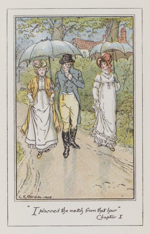 Jane Austen tarafından Emma için illüstrasyon (renkli taş) by Charles Edmund Brock